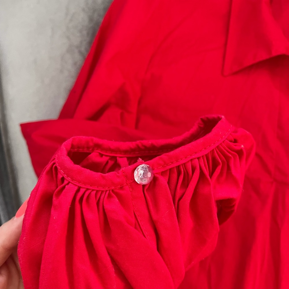 NWOT Dreams by J&S Puff Long Sleeve Top Red - Picture 3 of 5